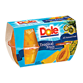 Dole Fruit Bowls Tropical Fruit In Lightly Sweetened Juice 4 Oz Cup Left Picture